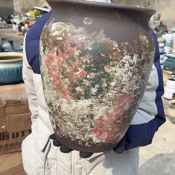 红陶油画口径20高度28