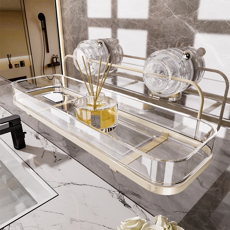 吸盘置物架浴室卫生间厕所洗手间洗漱台免打孔壁挂式墙上轻奢收纳