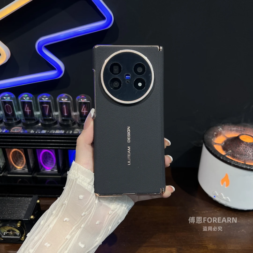 适用于vivoxfold5手机壳折叠屏xfold5腕带支架保护套真皮新款中轴