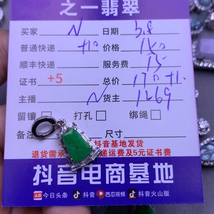 翡翠颈饰银S925镶嵌N***i