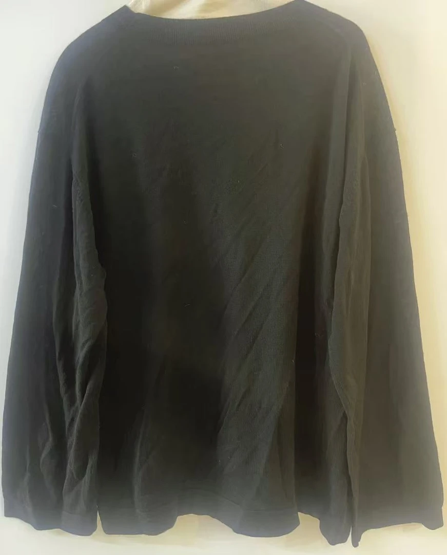 高支精纺极细针织慵懒风落肩圆领套头领全毛针织衫毛衣女