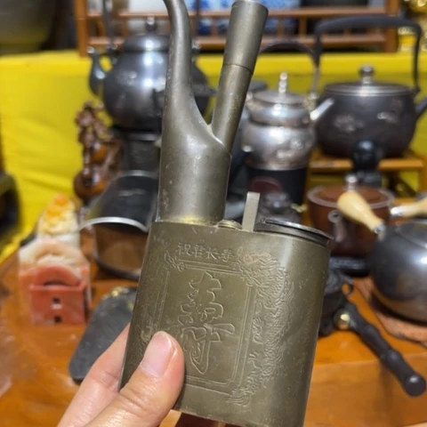 蜜安罐瓷香炉锡茶则