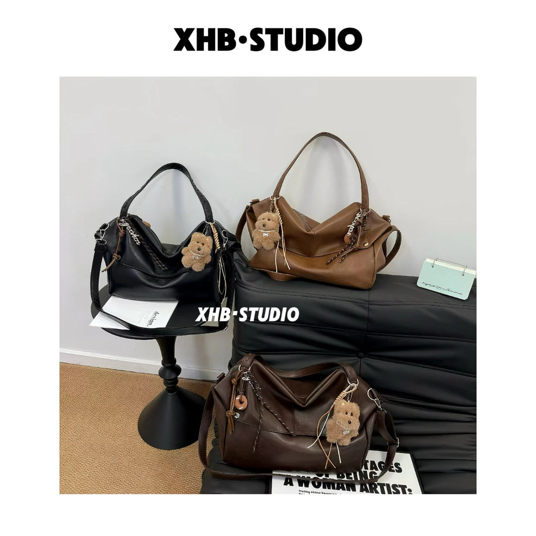 大容量百搭通勤托特包2025秋冬新款复古小众慵懒风简约单肩腋下包