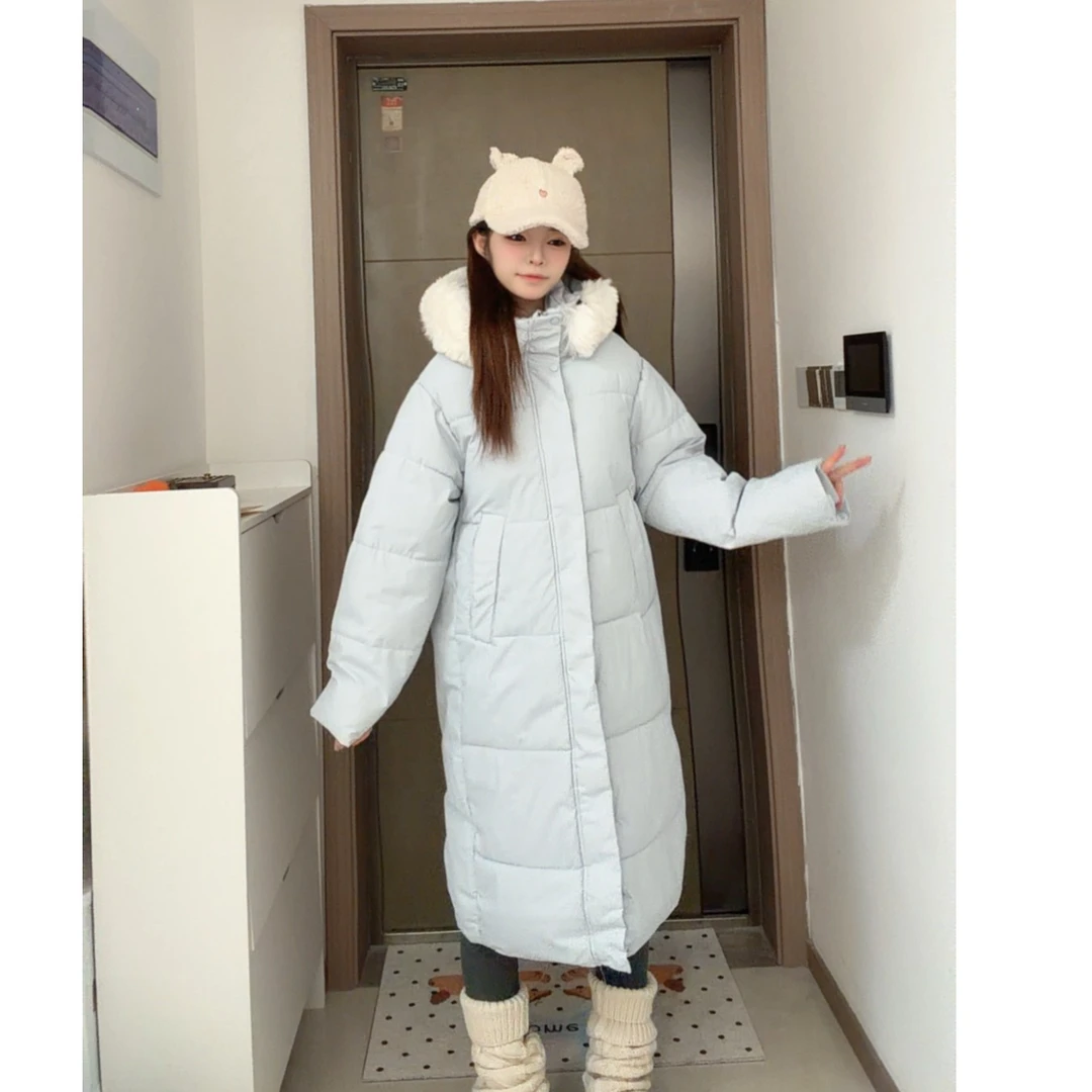 奶呼呼长款棉服女冬季新款加厚超好看显瘦面包服保暖棉袄