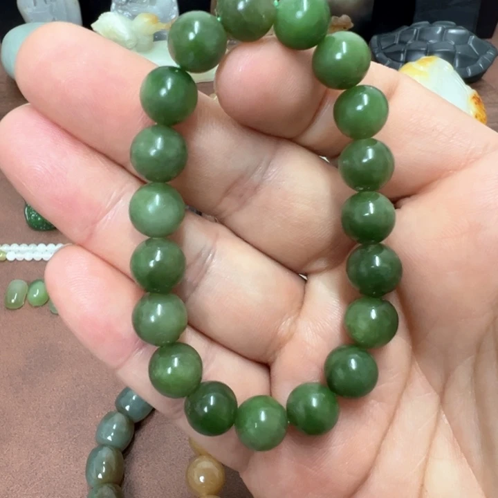 未镶嵌手链和田玉有裂介意勿拍