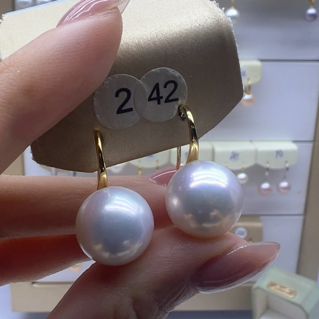 银S925镶嵌淡水珍珠耳饰