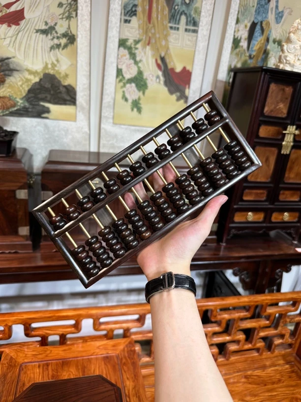 正品老挝大红酸枝算盘老油料13档