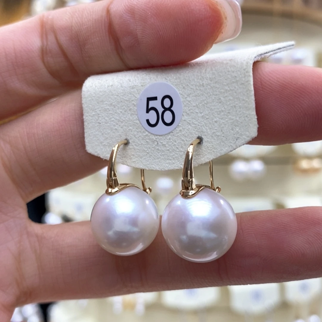 淡水珍珠耳饰18K金镶嵌