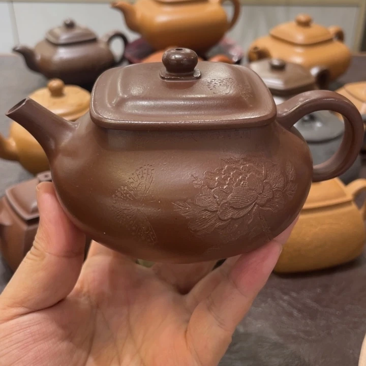 紫砂茶壶乾坤手工刻绘