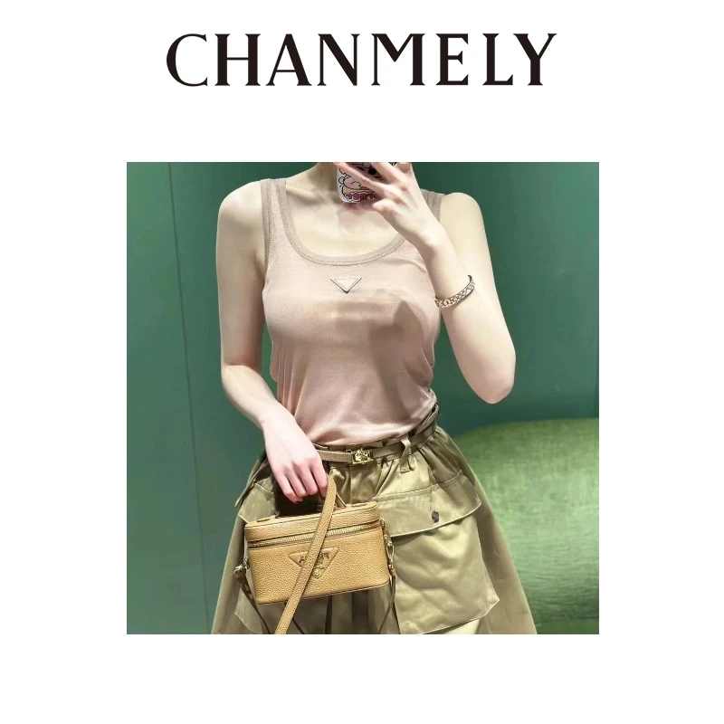 【CHANMITY】24/ss时髦简约百搭吊弹力显瘦吊带背心024959