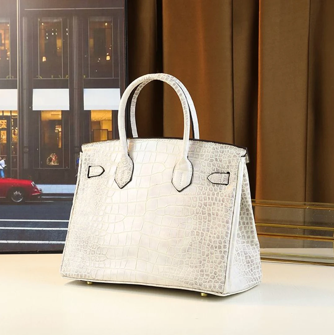 2025年新款时尚潮流单肩腋下斜挎包 89018-白色鳄鱼纹