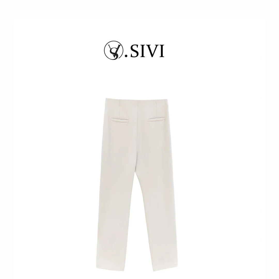 熙薇【冬去春来】2025春季新款休闲八分高弹铅笔裤H2052