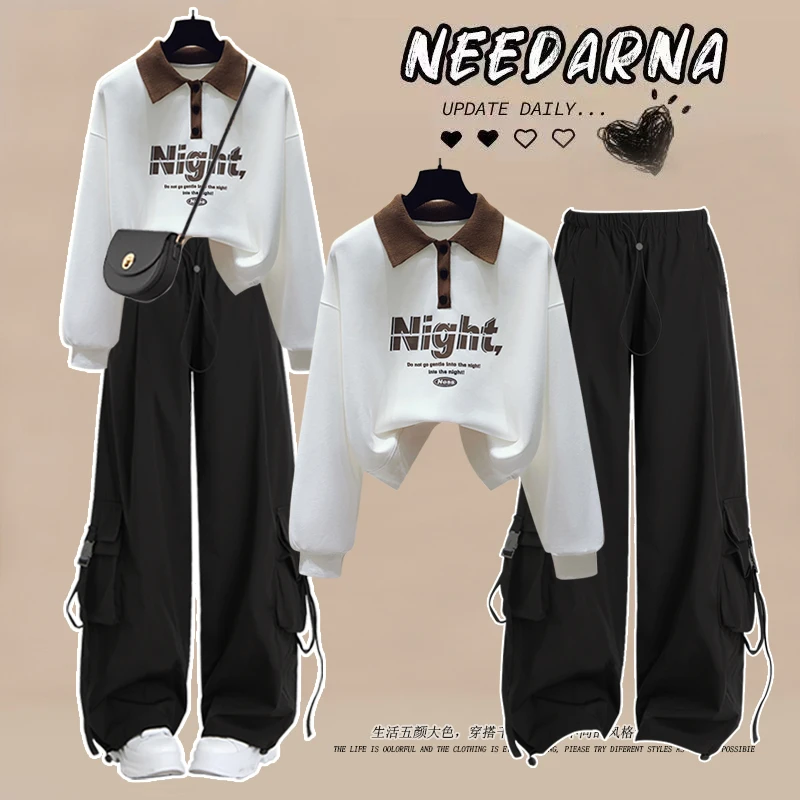 秋季女童套装新款12岁8初中生13中大童韩版卫衣长袖工装裤春秋款