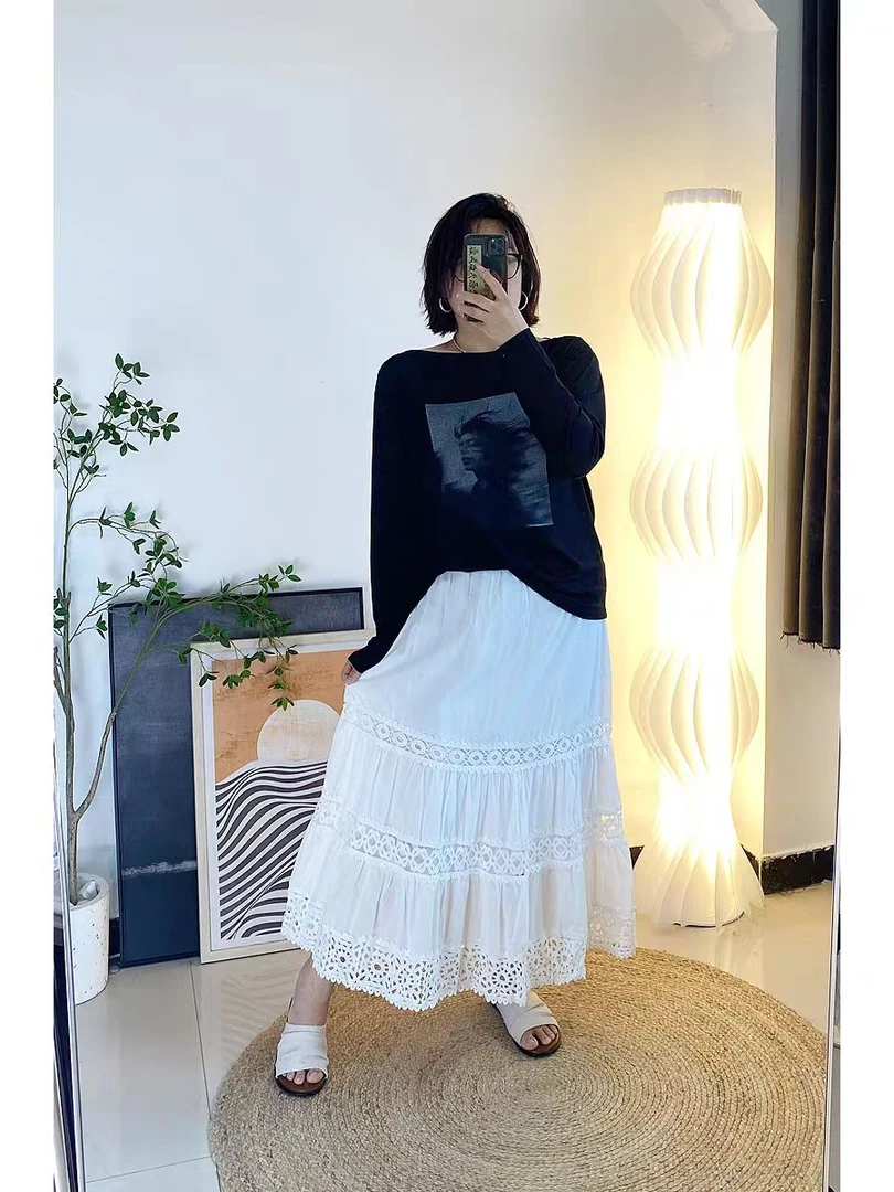 新款2025斜肩长袖小衫灰色t恤女白色