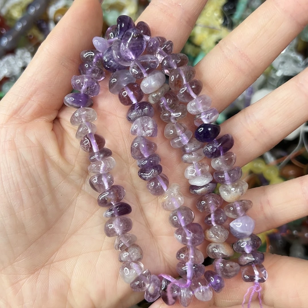 玛瑙/玉髓未镶嵌珠宝半成品，卡10紫幽灵随行一条