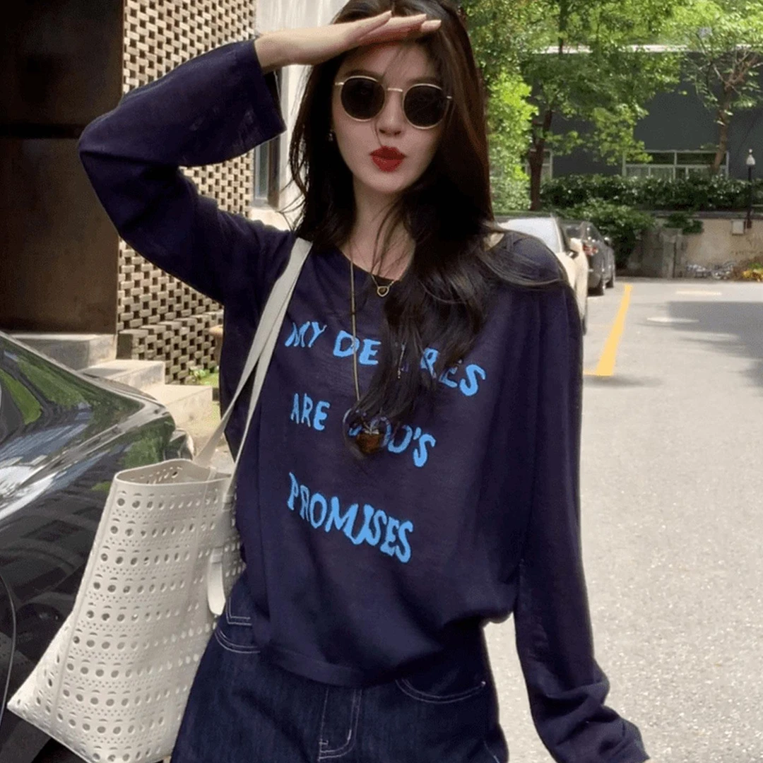 X.ZHEM 设计感字母罩衫新款秋季气质薄款独特漂亮小衫空调衫上衣