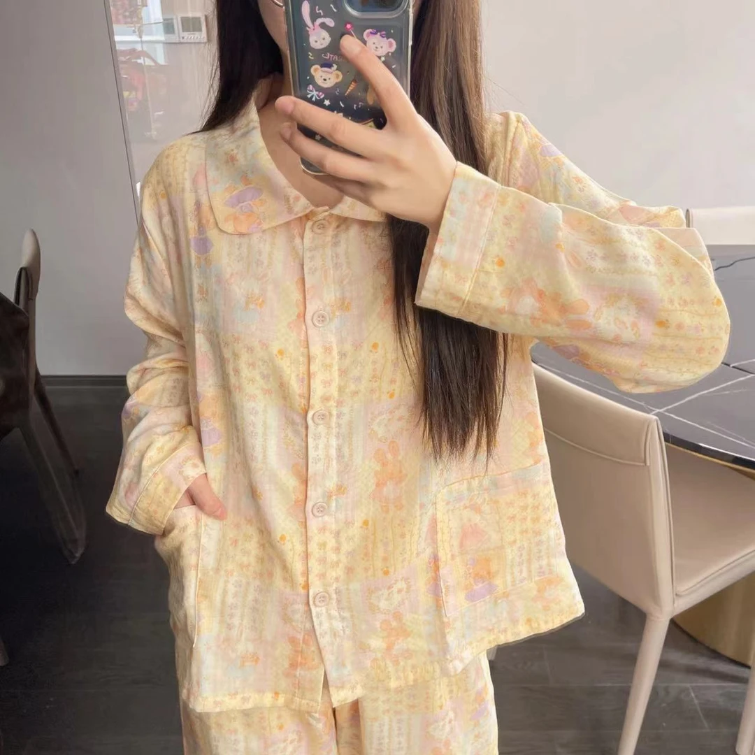 【昭和小兔】纯棉精梳棉双层纱睡衣可爱少女居家服女休闲舒适