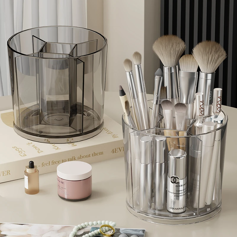 整理化妆刷收纳筒化妆刷清洗碗旋转收纳桶盒子文具家用笔筒