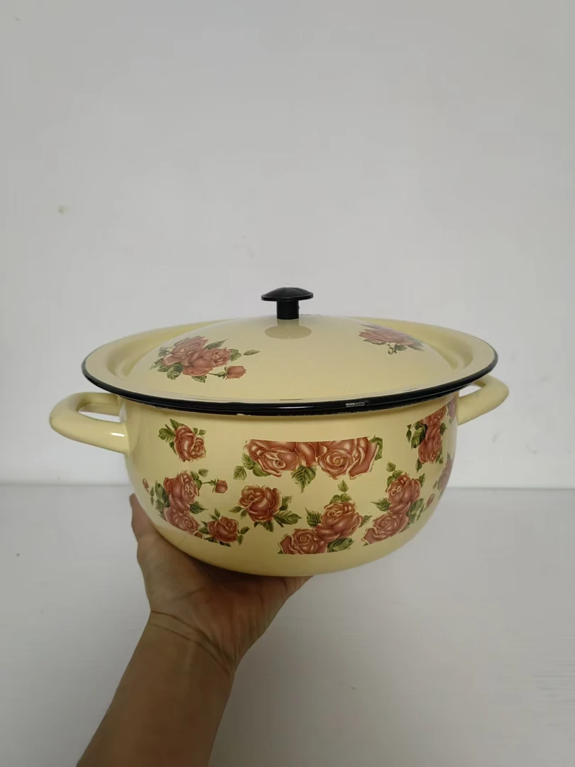 加厚卷边款双耳汤锅燃气灶电磁炉通用24cm