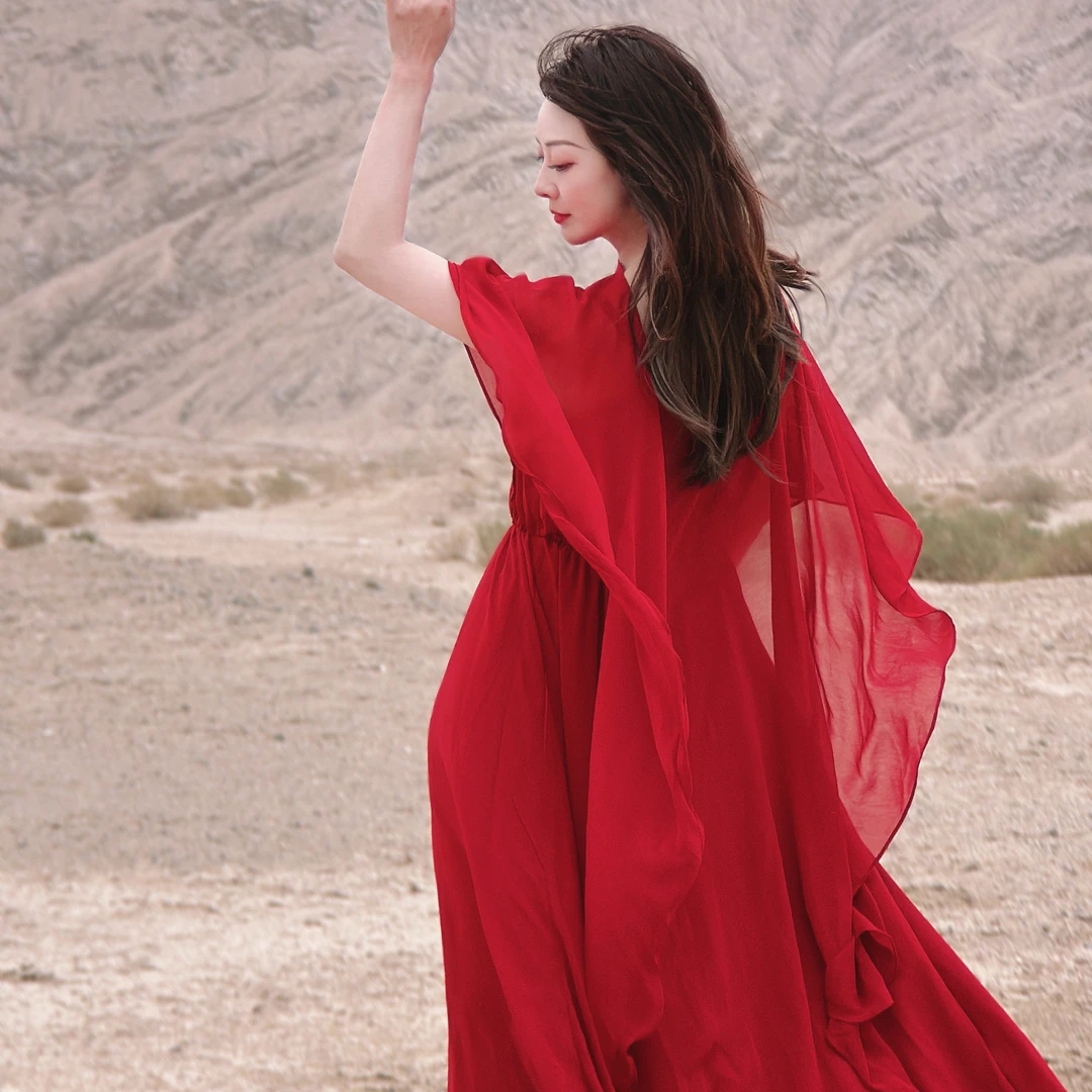 风华珏云海·吊带裙大摆长裙度假新疆云南青海旅行拍照美裙