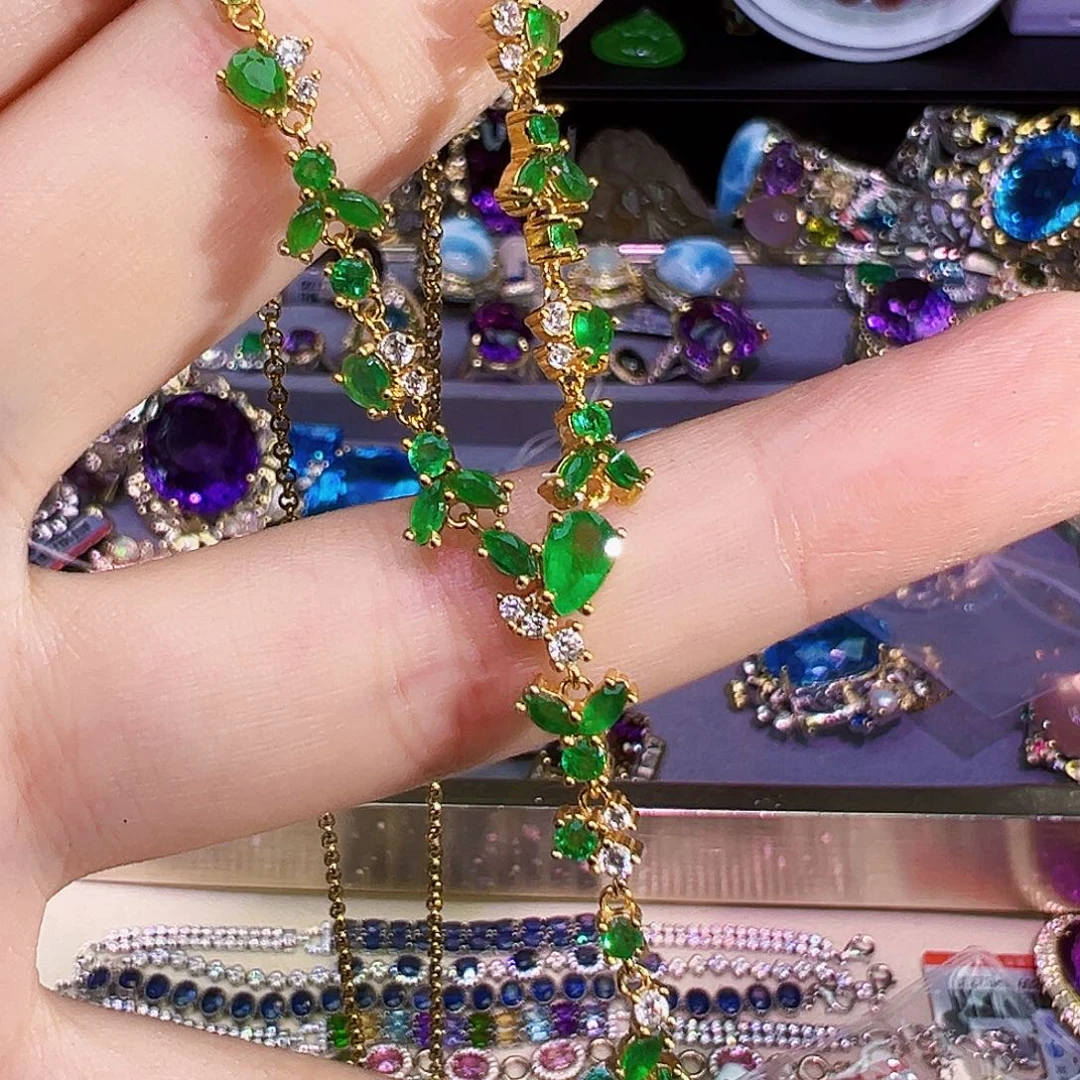 套链银S925镶嵌祖母绿