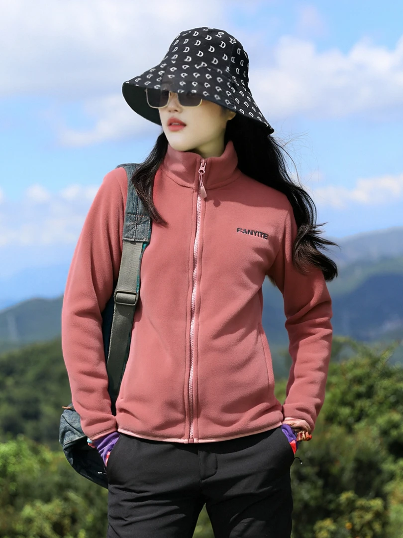 男女同款摇粒绒立领高级感外套休闲运动毛绒百搭春秋外套6C846