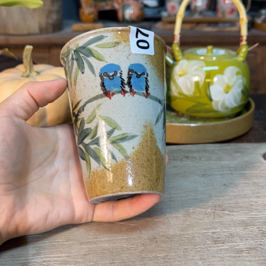壶素浅陶瓷手工手绘