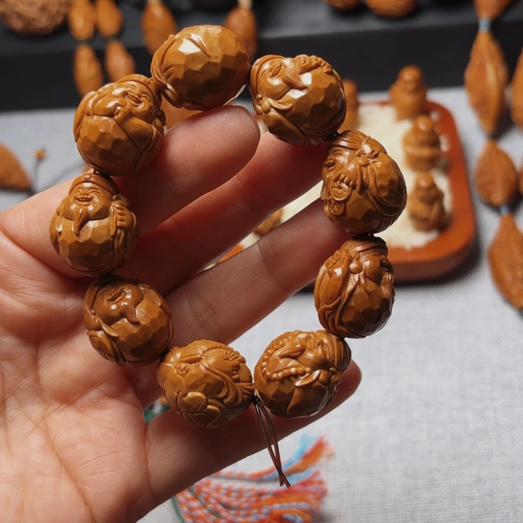 橄榄核手串/手链钻面财神