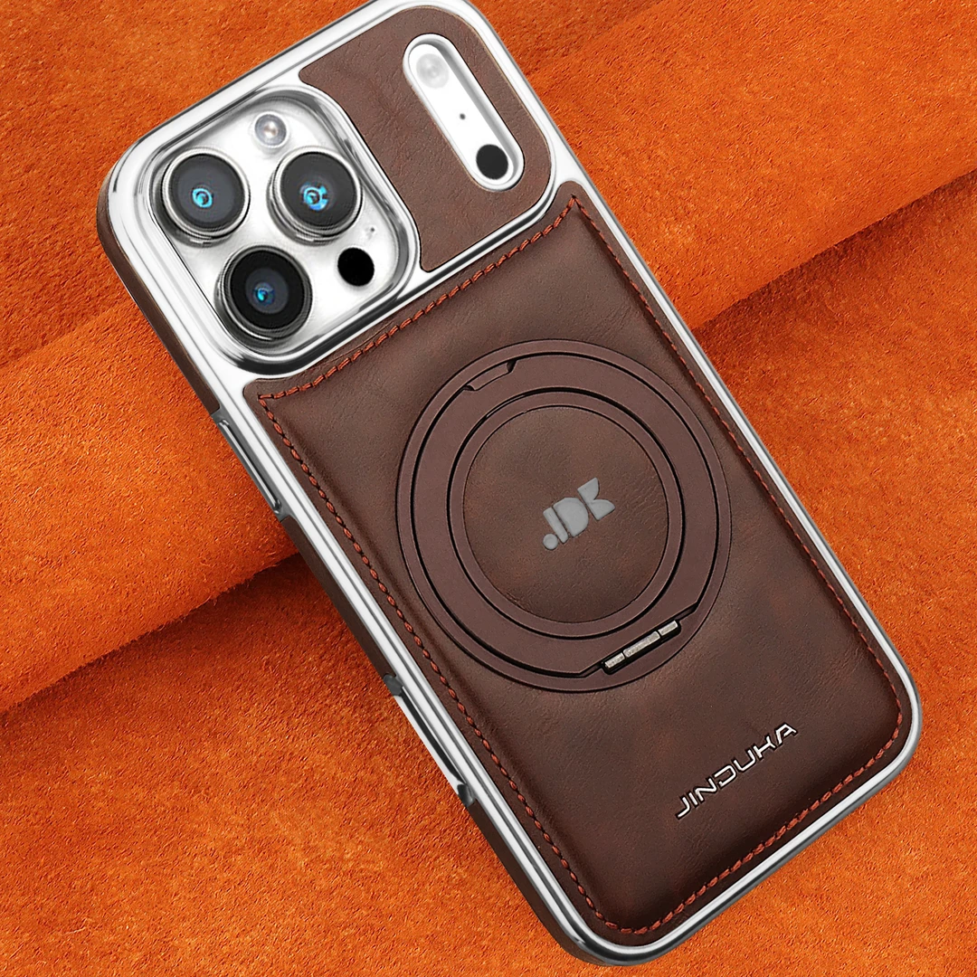 【轻奢皮质旋转磁吸款】适用苹果17ProMax手机壳高档商务iPhone1615