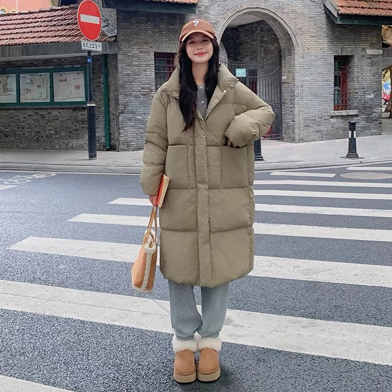 冬季立领羽绒服韩版宽松长款面包服外套K2466
