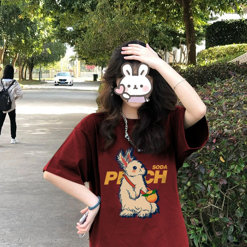 火爆纯棉短袖t恤女2025夏装新款内搭上衣男女圆领潮牌正肩半袖体