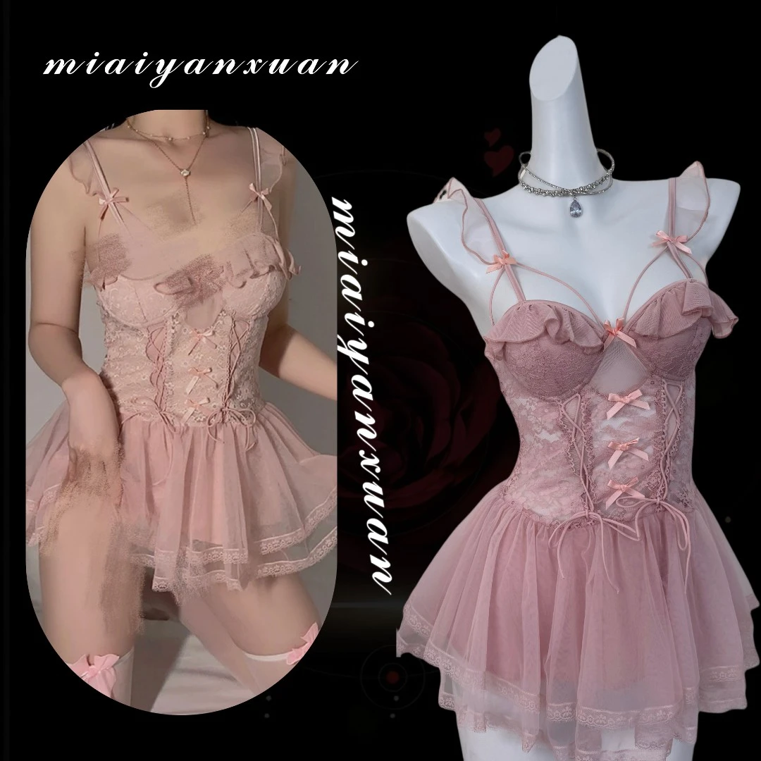 【绮梦花开】新款法式轻奢可爱小众纯欲薄款仙女气质时尚显瘦睡裙