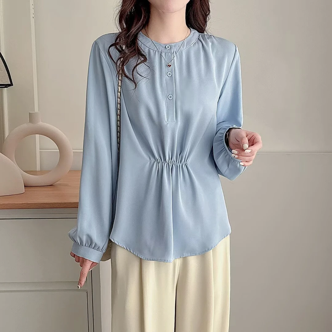 2025春季款休闲穿搭白色衬衫时尚减龄通勤风好看百搭大码女装胖MM