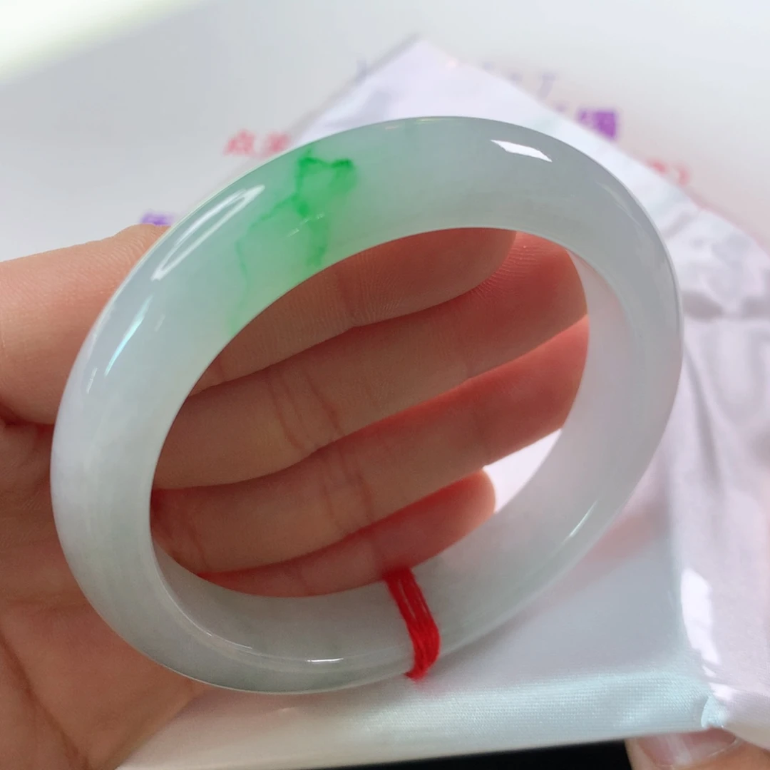 未镶嵌手镯翡翠 正圈252冰阳绿