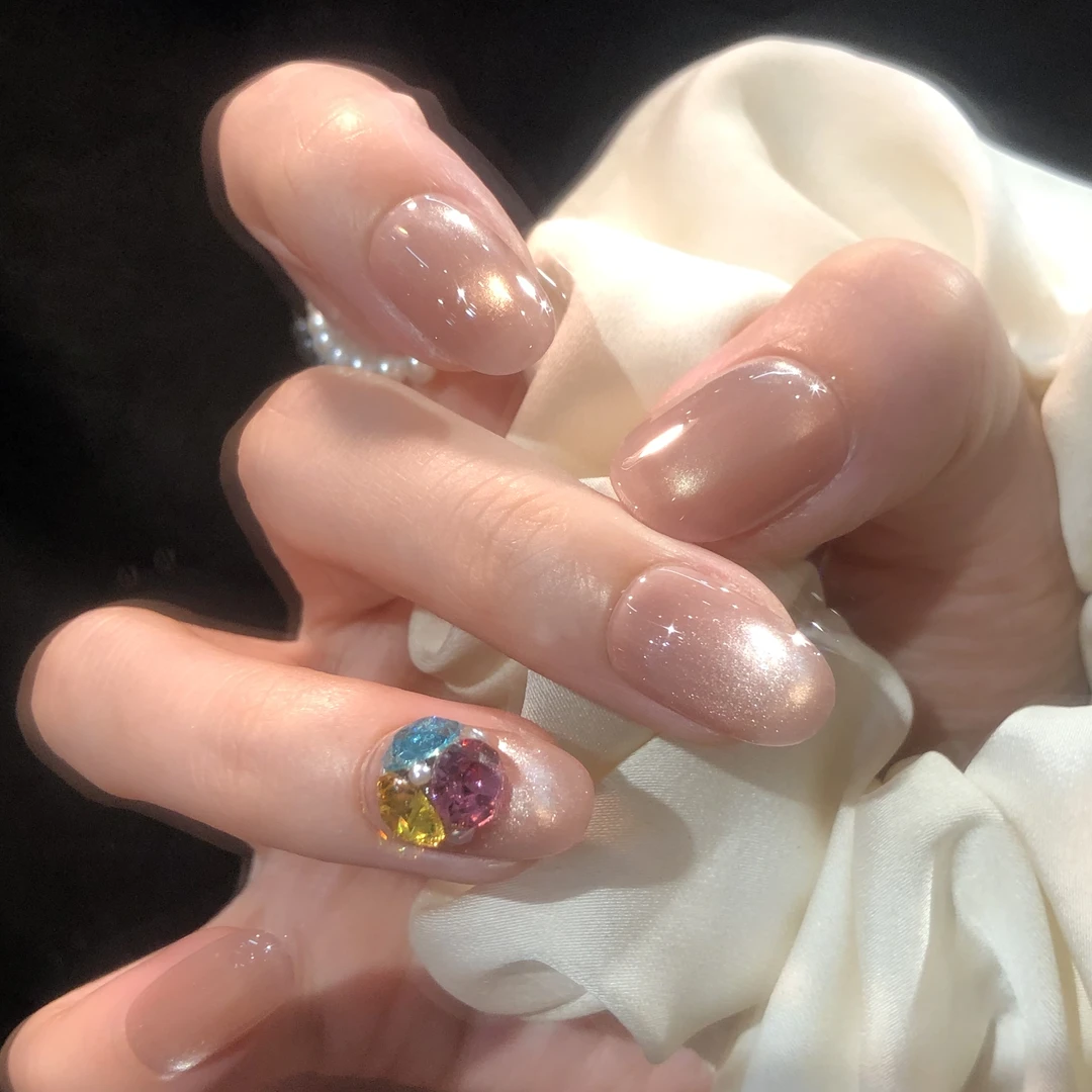 喵公子 【绣球花】12片【施家全华钻】纯手工穿戴甲可拆卸美甲光疗甲