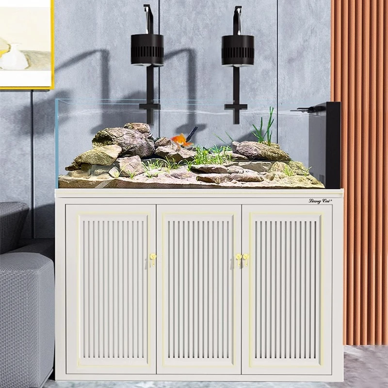 亮彩溪流缸底滤金晶超白玻璃客厅鱼缸侧溢流造景水草原生生态鱼缸