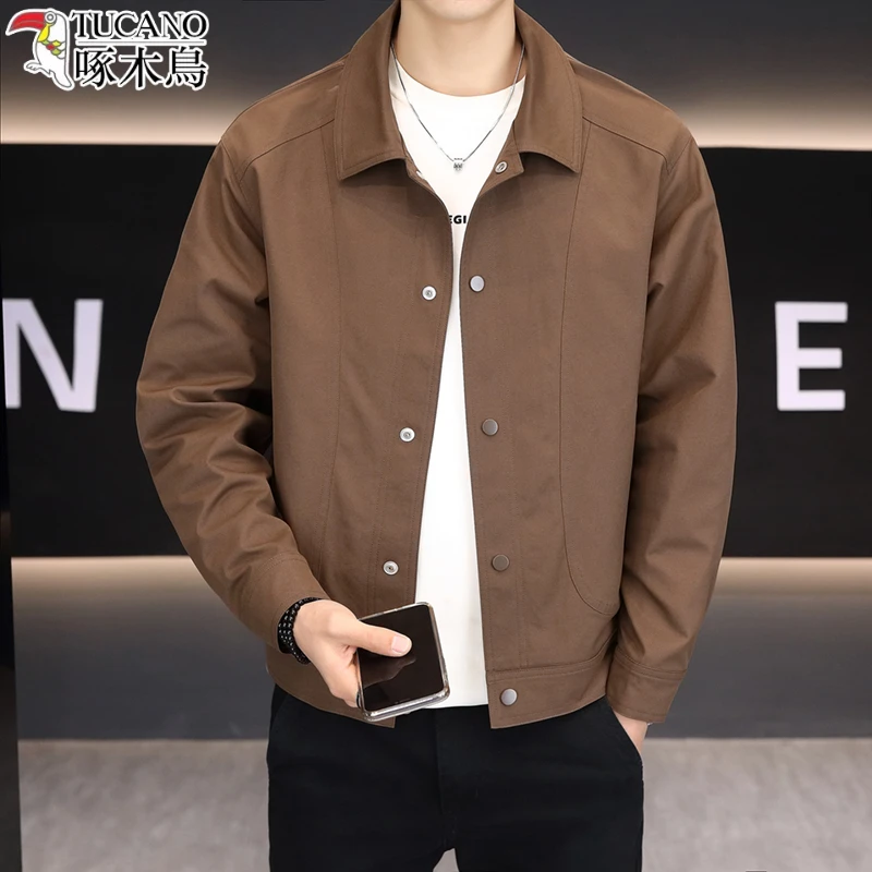 外套男春秋2025新款韩版潮流修身翻领夹克百搭休闲帅气男装上衣服