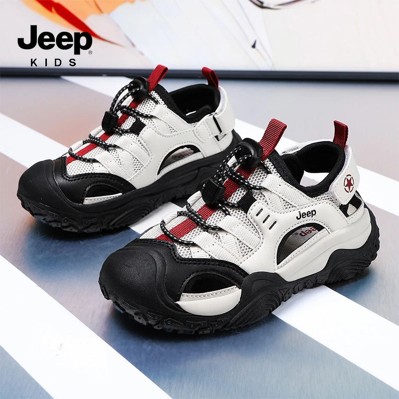 Jeep吉普儿童透气速干溯溪鞋2025夏季新款男童软底轻便运动凉鞋潮