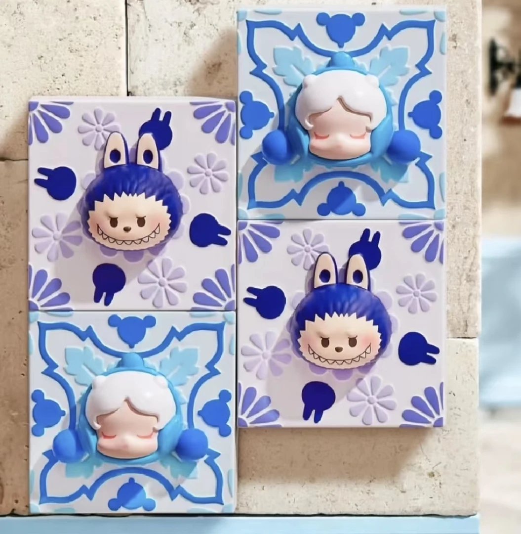 【栗子拆盒】泡泡萌粒经典花砖系列公仔套装潮玩摆件磁吸冰箱贴