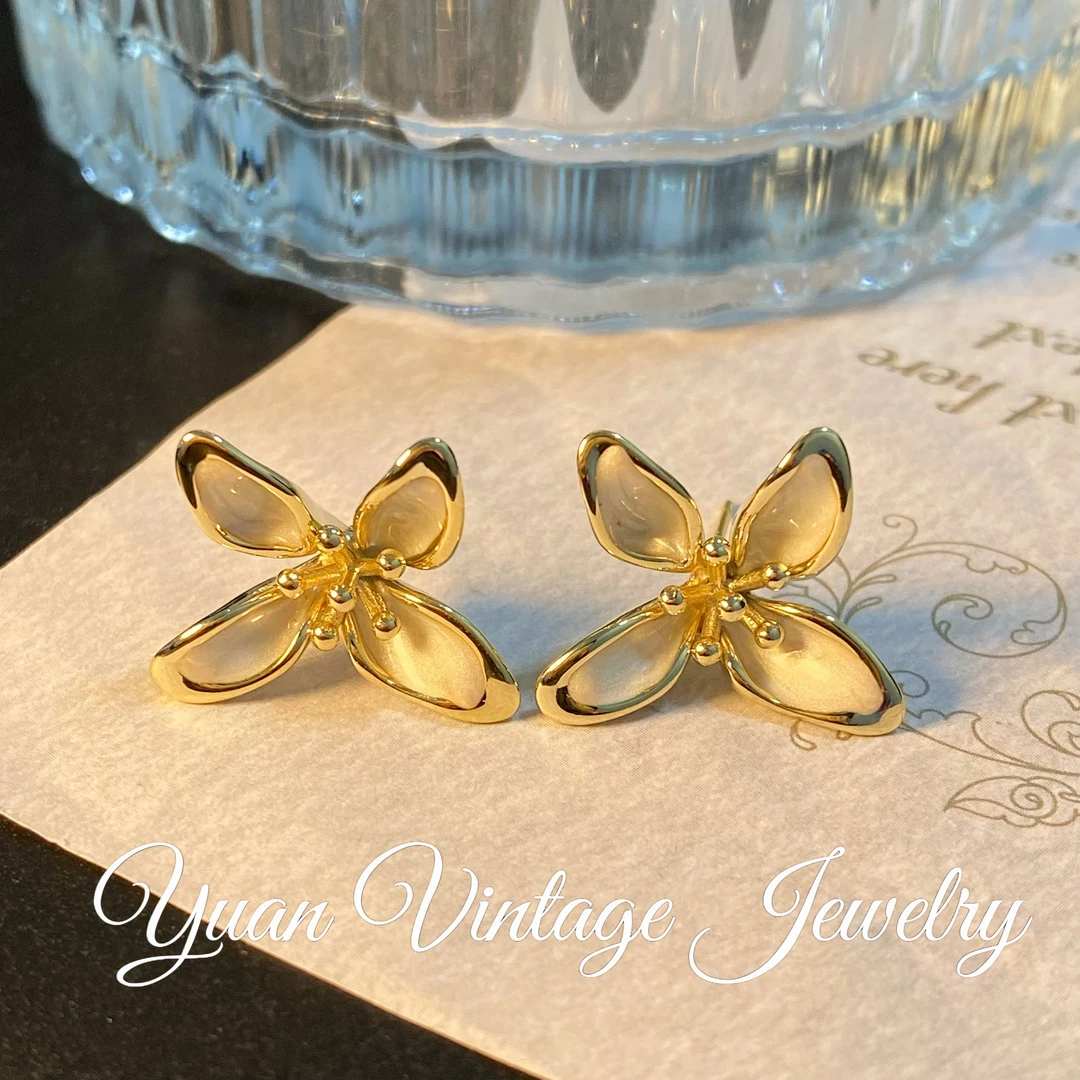 渡K金 E6614法★【桂花梦语】LIWEIKE  爱罗妮  福利限定 耳钉