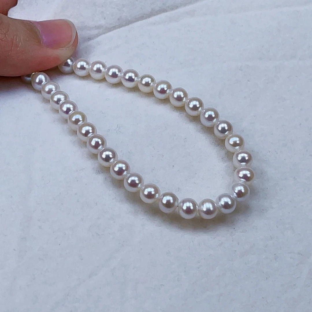 银S925镶嵌手绳淡水珍珠5-6天然淡水珍珠手链