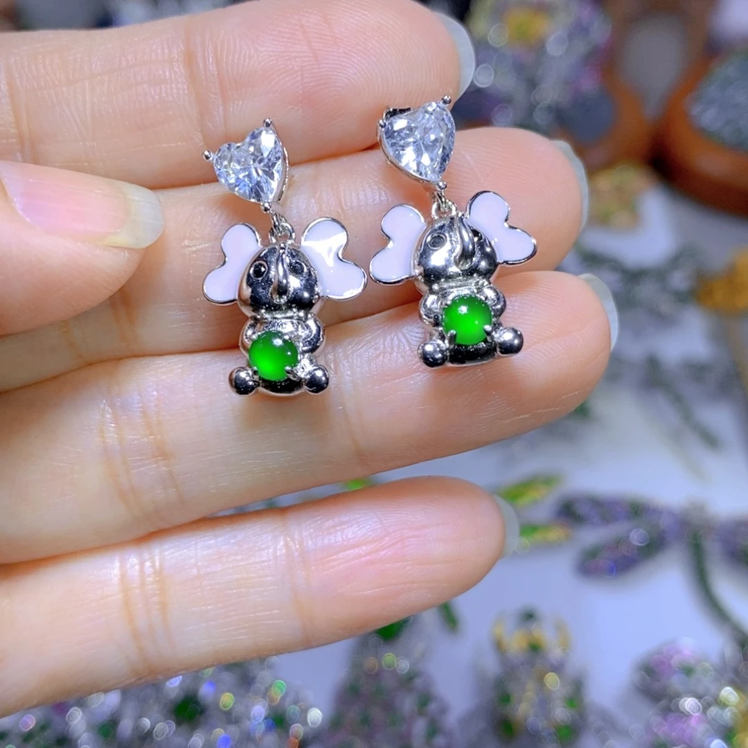 翡翠颈饰银S925镶嵌天然翡翠