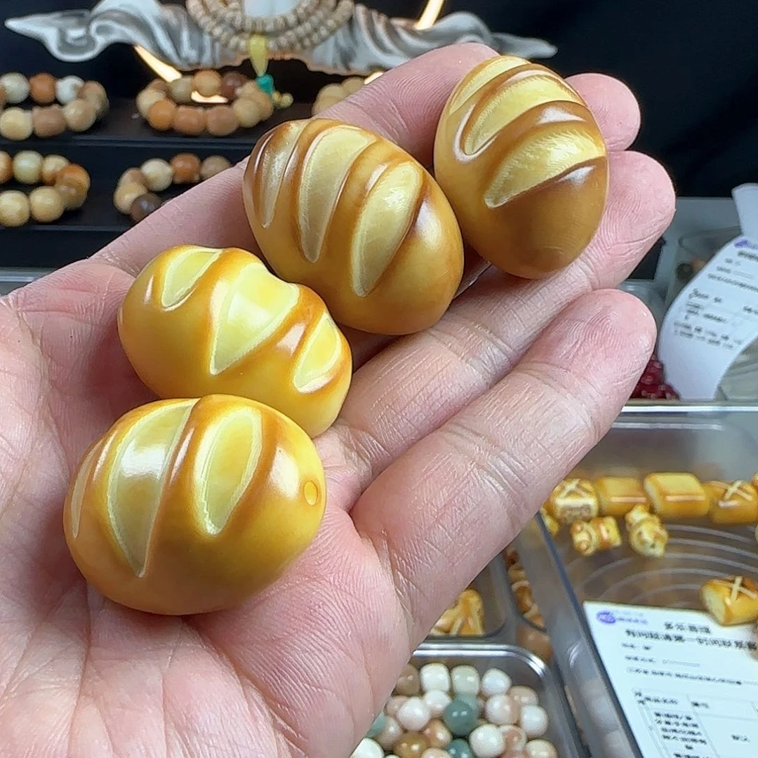菩提根/象牙果手串宝**园瑕疵长面包8颗不挑瑕疵有裂