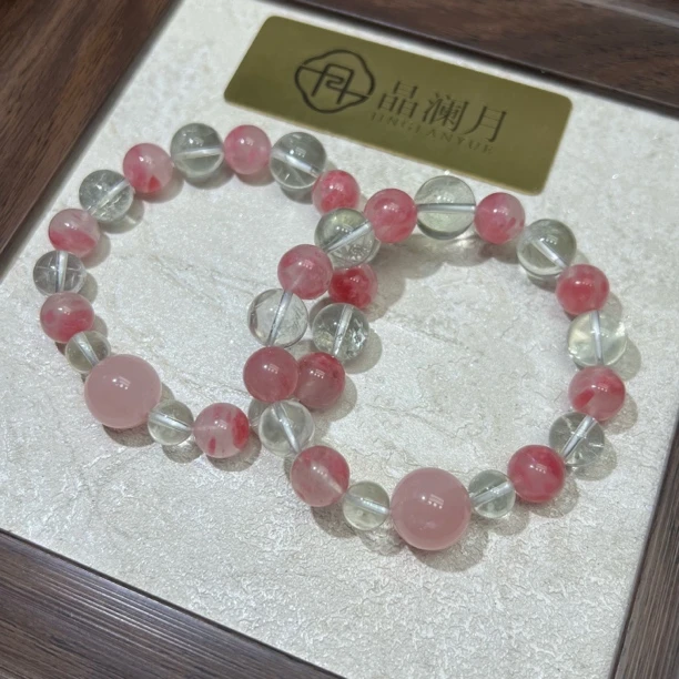 【晶澜月】M087【svip私人定制】天然白水晶➕樱花雨手串多样性发其一