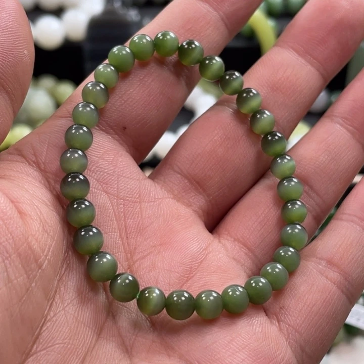 手链未镶嵌和田玉碧玉黄金绿猫卡6精品