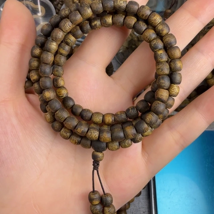 沉香碎屑沉香莺歌绿奇楠05鼓珠12克➕