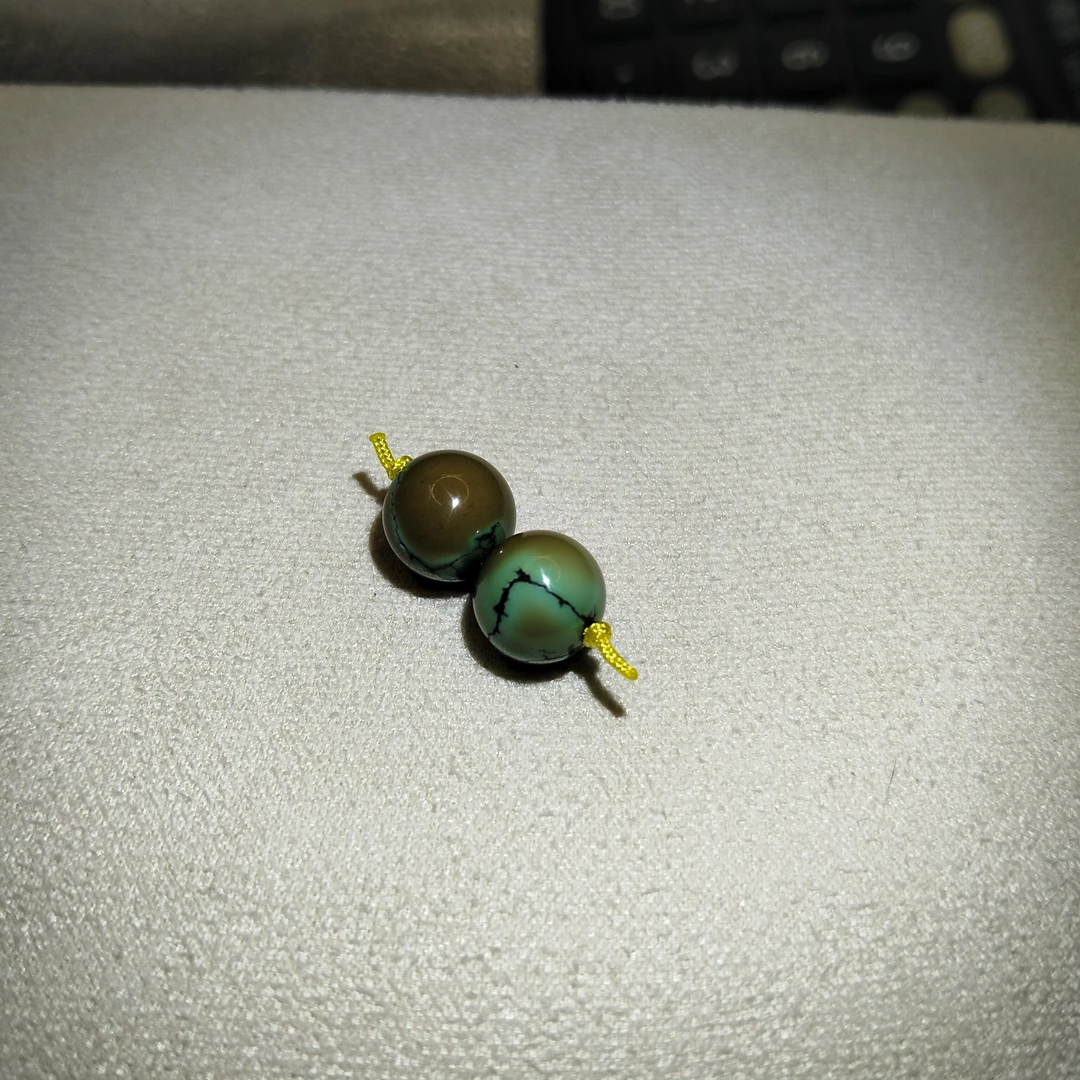 绿松石高瓷圆珠,卡9.8/10.2mm