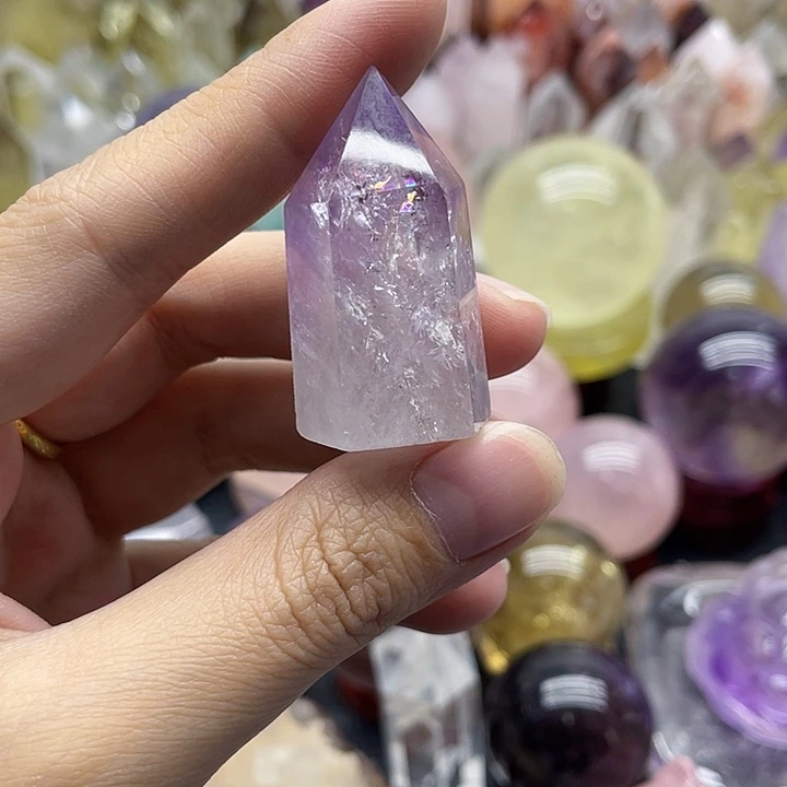 水晶珠宝半成品未镶嵌2紫水晶柱
