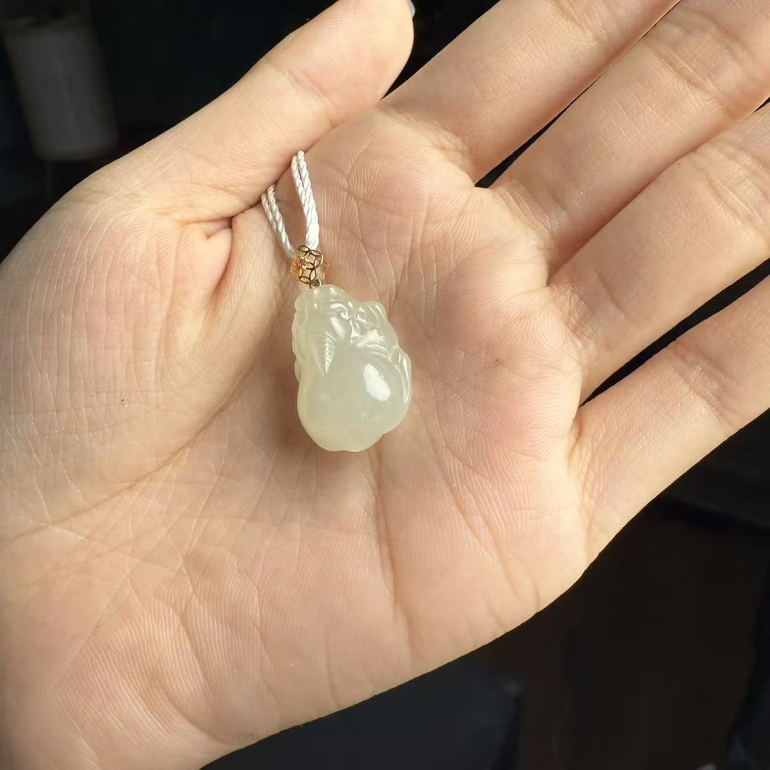 【德巧家】和田玉羊脂白貔貅吊坠