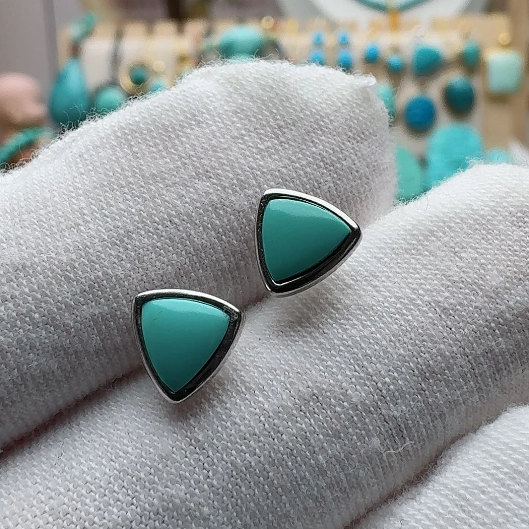 绿松石珠宝奇石银S925镶嵌